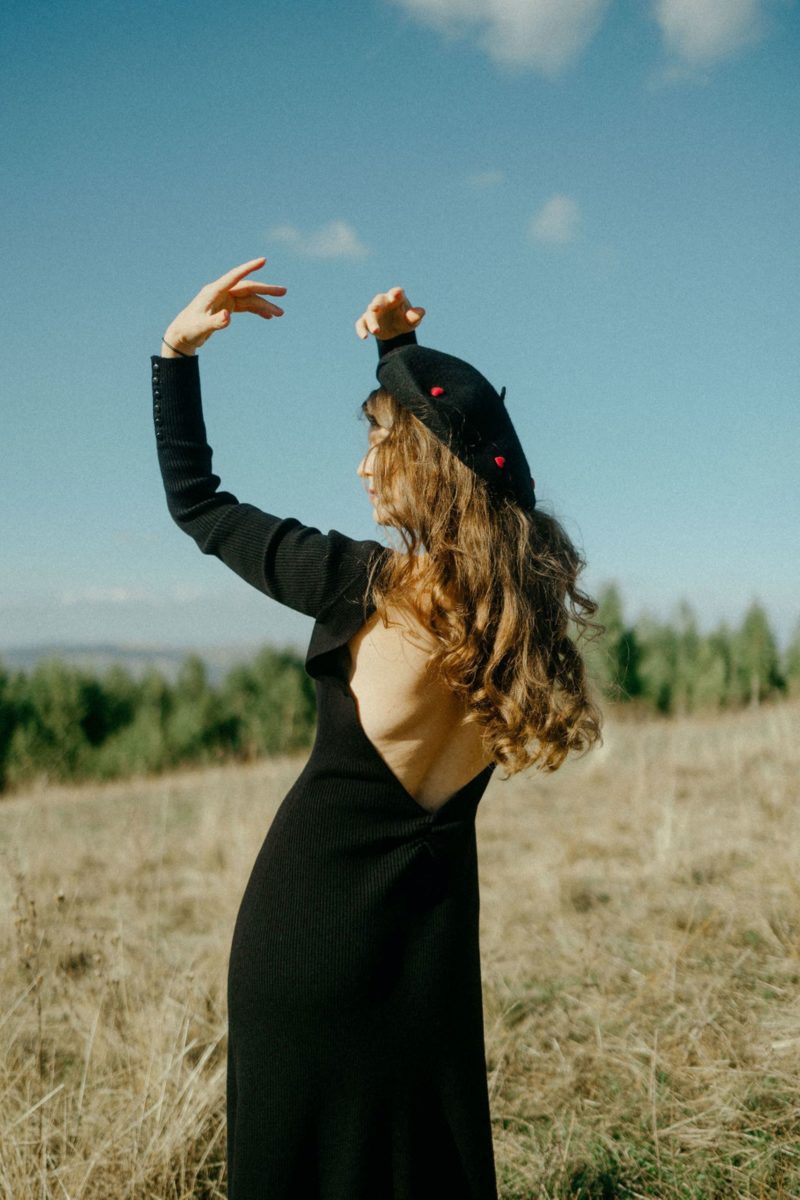 Black Red Hearts French Style Beret