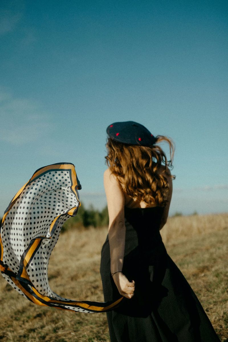 Dark Blue Red Hearts French Style Beret