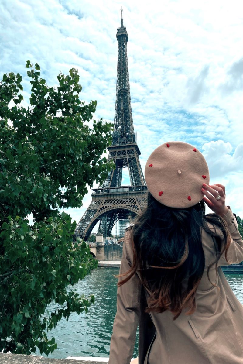 Beige Red Hearts French Style Beret