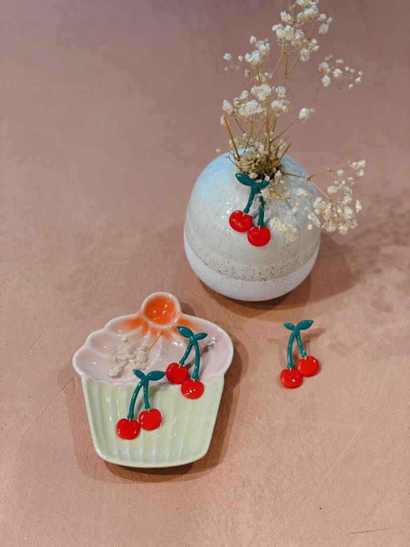 Handmade Cherry Earrings