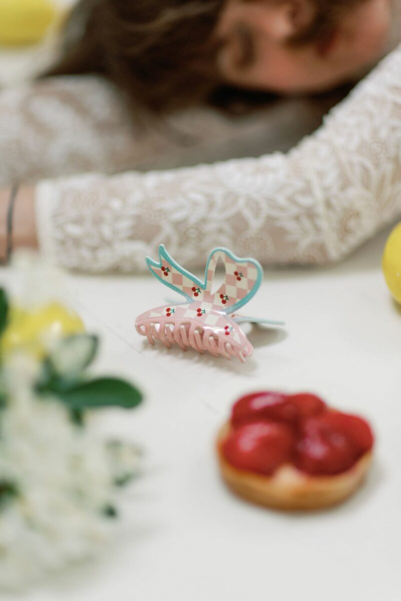 Cherry Bow Hair Clip