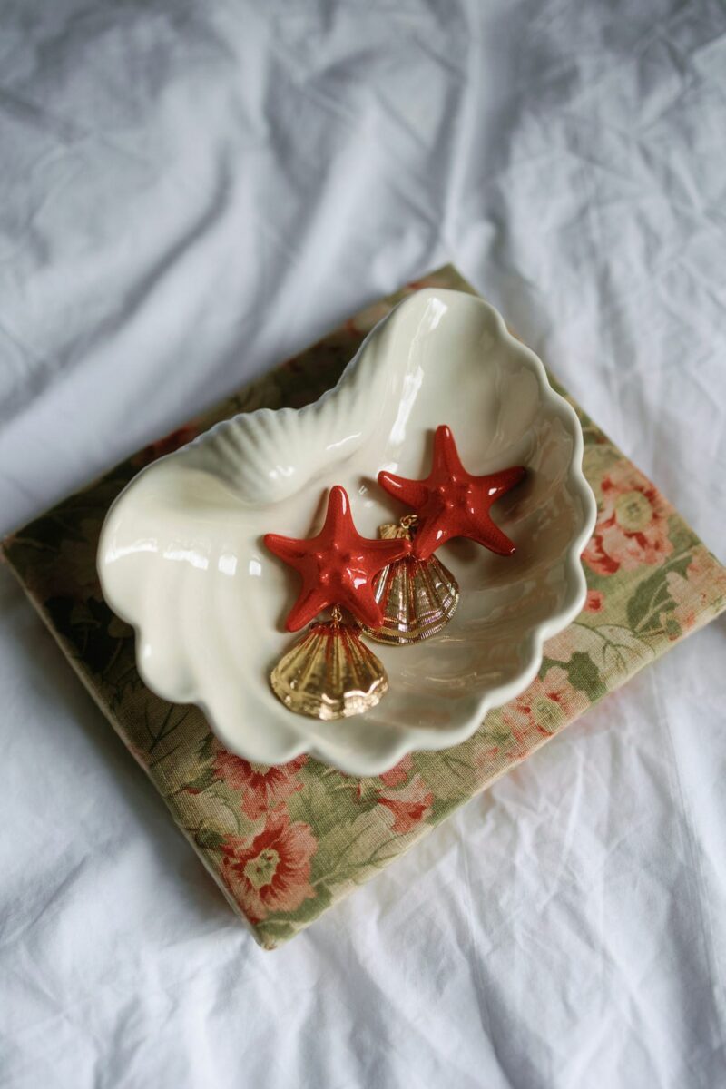 RED STARFISH HANDMADE EARRINGS