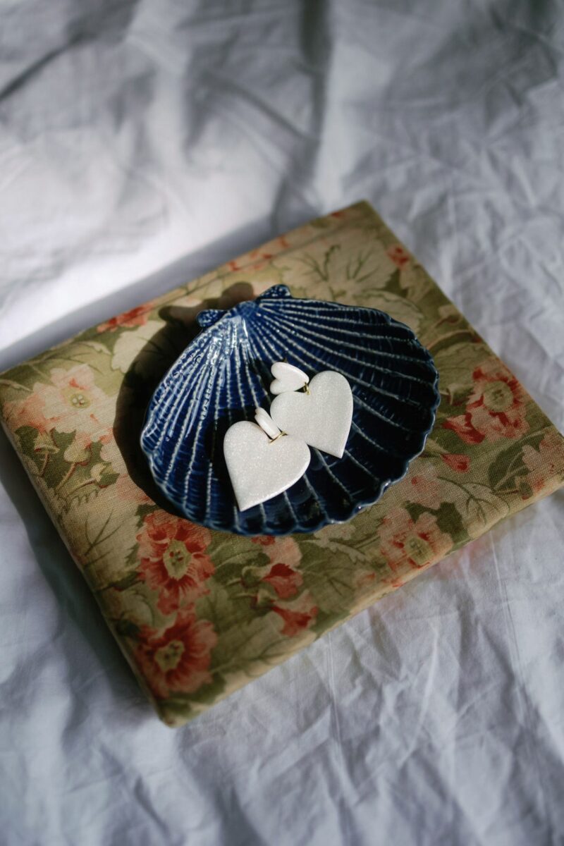 BLANCA WHITE HEART EARRINGS